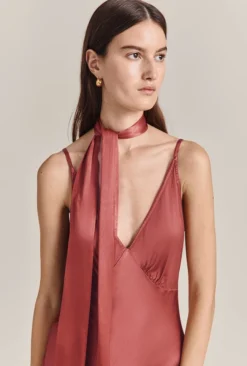 Alice Satin Scarf Dark Caramel