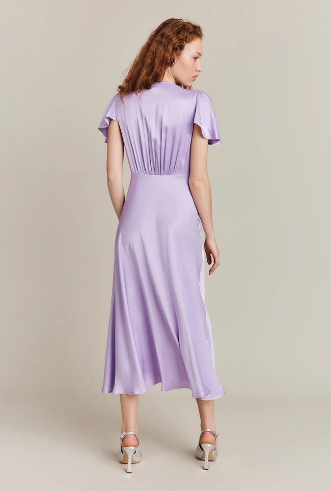 Grace Satin Midi Dress Lilac 3 Grace Satin Midi Dress Lilac - Image 3