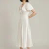 Grace Satin Midi Dress Ivory