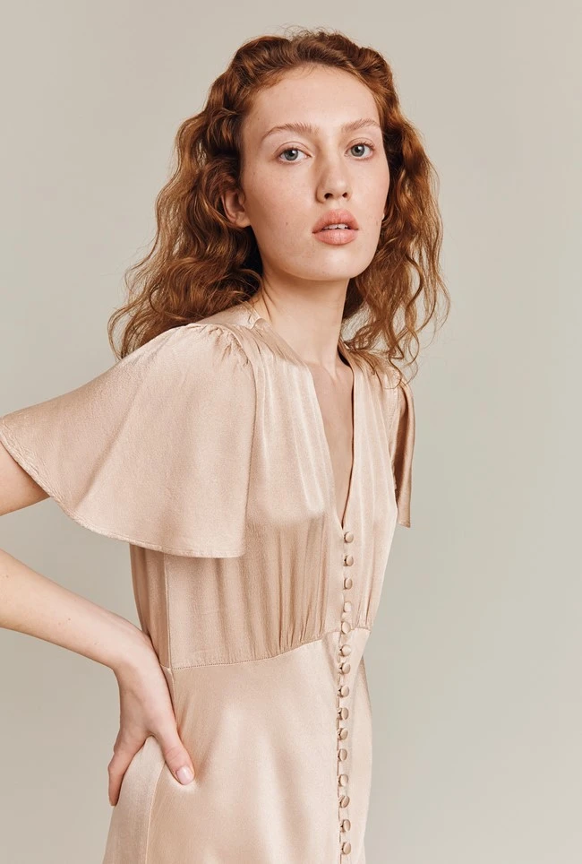 Grace Satin Midi Dress Stone 1 Grace Satin Midi Dress Stone