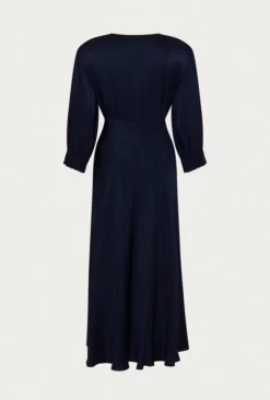 Elle Satin Midi Dress Navy -KILA Clothing Shop D04G019 K10 26037 650px 964px