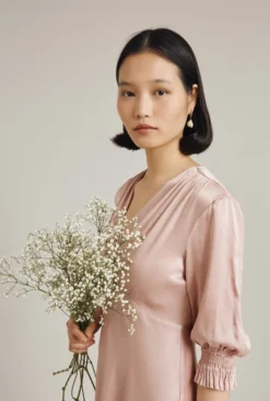 Elle Satin Midi Dress Boudoir Pink -KILA Clothing Shop D04G019 N27 24245 650px 964px