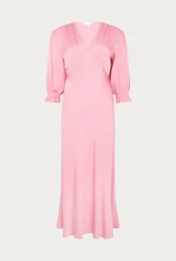 Elle Satin Midi Dress Light Pink -KILA Clothing Shop D04G019A H44 26514 650px 964px