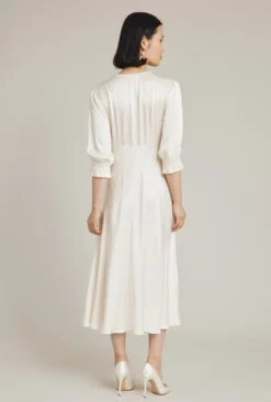 Elle Satin Midi Dress Ivory -KILA Clothing Shop D04G019A M12 27482 650px 964px