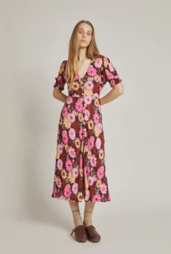 Alisa Dress Pink Woodstock Floral