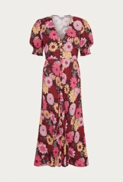 Alisa Dress Pink Woodstock Floral -KILA Clothing Shop D04G030 Z17 24463 650px 964px