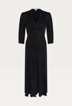 Madison Satin Midi Dress Black -KILA Clothing Shop D05G001 A01 25305 650px 964px