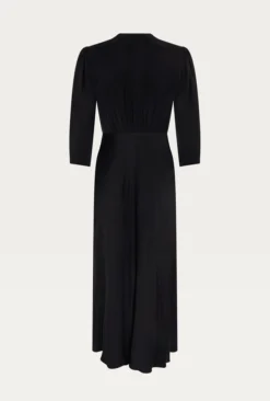 Madison Satin Midi Dress Black -KILA Clothing Shop D05G001 A01 25306 650px 964px