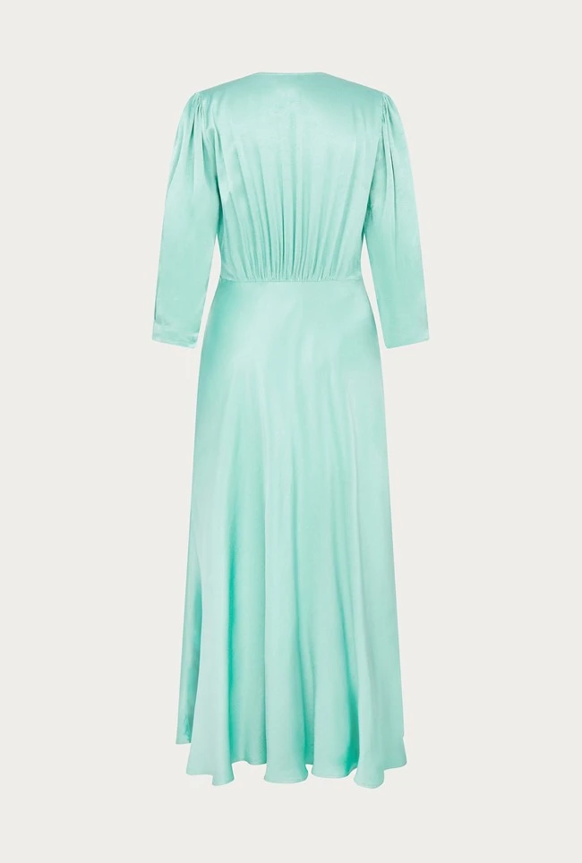 Madison Satin Midi Dress Jade 5 Madison Satin Midi Dress Jade - Image 5