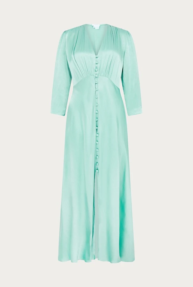 Madison Satin Midi Dress Jade 4 Madison Satin Midi Dress Jade - Image 4