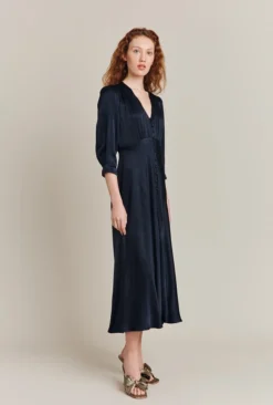 Madison Satin Midi Dress Navy -KILA Clothing Shop D05G001 K10 27132 650px 964px
