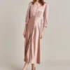 Madison Satin Midi Dress Fawn