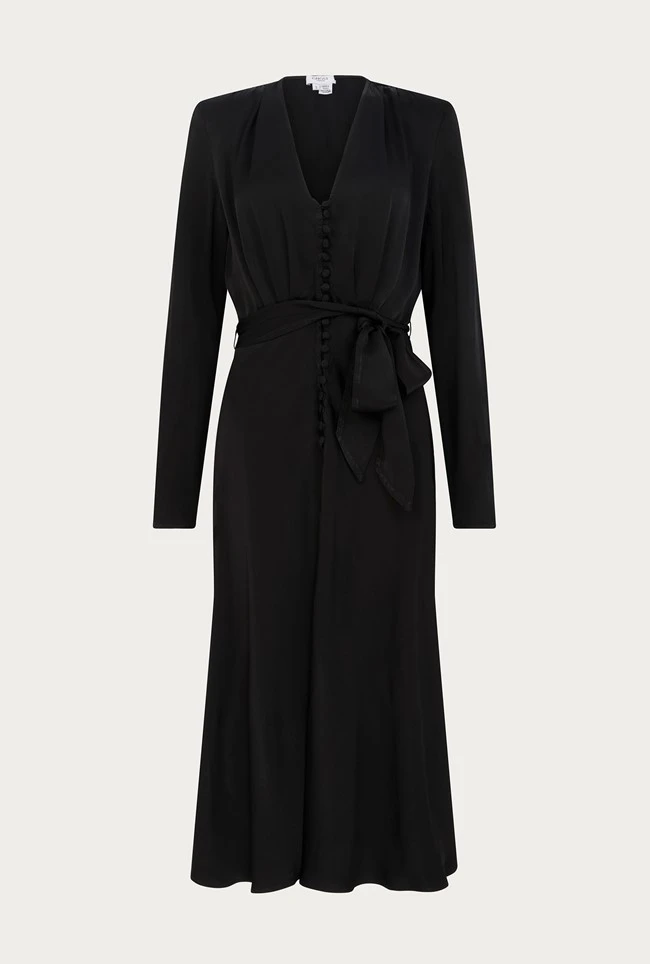 Meryl Satin Midi Dress Black 5 Meryl Satin Midi Dress Black - Image 5