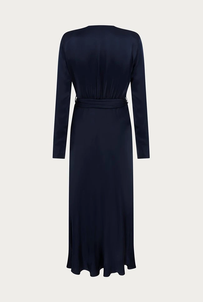 Meryl Satin Midi Dress Navy 6 Meryl Satin Midi Dress Navy - Image 6