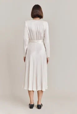 Meryl Satin Midi Dress Ivory -KILA Clothing Shop D05G002 M12 28451 650px 964px