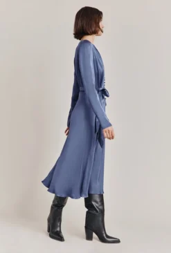 Meryl Satin Midi Dress Dark Blue -KILA Clothing Shop D05G002A K06 28763 650px 964px