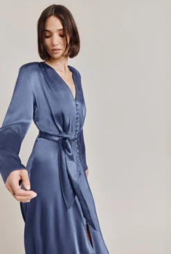 Meryl Satin Midi Dress Dark Blue -KILA Clothing Shop D05G002A K06 28765 650px 964px