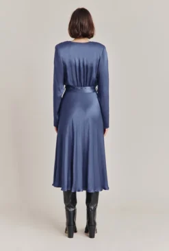 Meryl Satin Midi Dress Dark Blue -KILA Clothing Shop D05G002A K06 28767 650px 964px