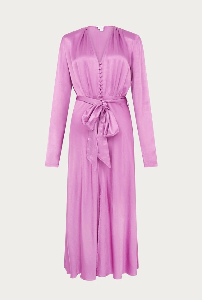 Meryl Satin Midi Dress Bright Mauve 4 Meryl Satin Midi Dress Bright Mauve - Image 4