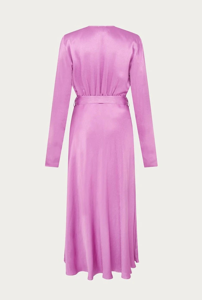 Meryl Satin Midi Dress Bright Mauve 5 Meryl Satin Midi Dress Bright Mauve - Image 5