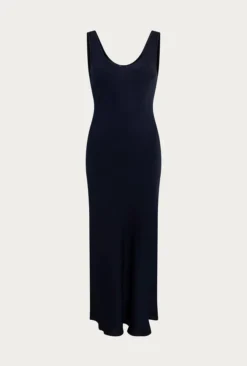 Palm Satin Slip Midi Dress Navy -KILA Clothing Shop D05G003 K10 24926 650px 964px