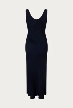 Palm Satin Slip Midi Dress Navy -KILA Clothing Shop D05G003 K10 24927 650px 964px