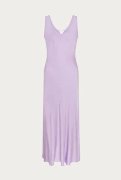 Palm Lilac Satin Slip Midi Dress Lilac -KILA Clothing Shop D05G003 L04 27022 650px 964px