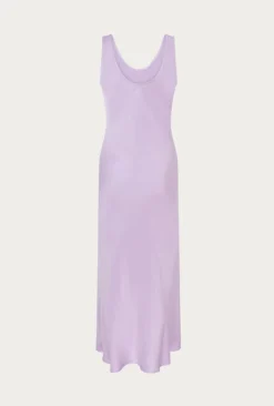 Palm Lilac Satin Slip Midi Dress Lilac -KILA Clothing Shop D05G003 L04 27023 650px 964px
