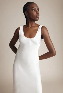 Palm Satin Slip Midi Dress Ivory -KILA Clothing Shop D05G003 M12 27500 650px 964px