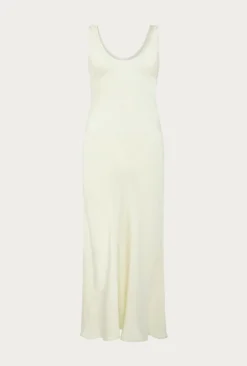 Palm Satin Slip Midi Dress Ivory -KILA Clothing Shop D05G003 M12 27501 650px 964px