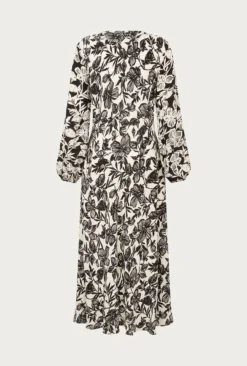 Belle Crepe Midi Dress Graphic Floral 10 Belle Crepe Midi Dress Graphic Floral -KILA Clothing Shop D05G008 Z04 24961 650px 964px