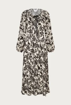 Belle Crepe Midi Dress Graphic Floral 8 Belle Crepe Midi Dress Graphic Floral -KILA Clothing Shop D05G008 Z04 24962 650px 964px