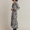 Belle Crepe Midi Dress Graphic Floral