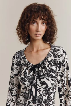 Belle Crepe Midi Dress Graphic Floral 9 Belle Crepe Midi Dress Graphic Floral -KILA Clothing Shop D05G008 Z04 24966 650px 964px