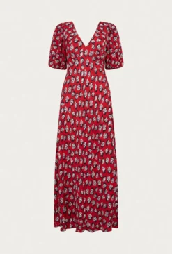 Annie Crepe Midi Dress Red Floral 8 Annie Crepe Midi Dress Red Floral -KILA Clothing Shop D05G021 Z14 25721 650px 964px