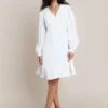 Shyla Crepe Knee-Length Dress Ivory