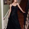 Winnie Satin Maxi Dress Navy