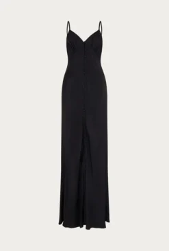 Sariyah Satin Maxi Dress Black -KILA Clothing Shop D05G069 A01 26306 650px 964px