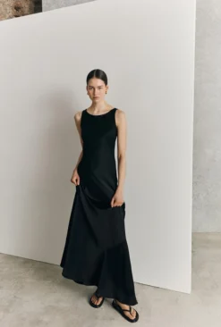 Callie Satin Maxi Dress Black 13 Callie Satin Maxi Dress Black -KILA Clothing Shop D05G070 A01 27061 650px 964px