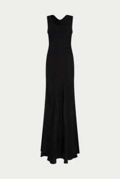 Ada Satin Maxi Dress Black -KILA Clothing Shop D05G075 A01 26320 650px 964px