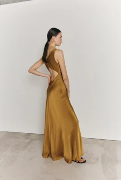 Ada Satin Maxi Dress Olive 8 Ada Satin Maxi Dress Olive -KILA Clothing Shop D05G075 J17 27087 650px 964px