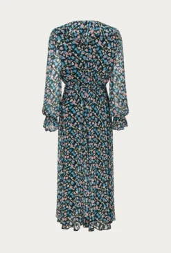 Su Georgette Midi Dress Black Heart Print -KILA Clothing Shop D06G001 Z10 26477 650px 964px