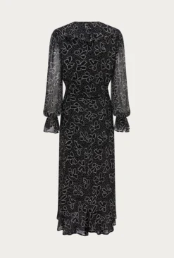 Su Georgette Maxi Dress Black Velvet Bows -KILA Clothing Shop D06G001A Z27 26471 650px 964px