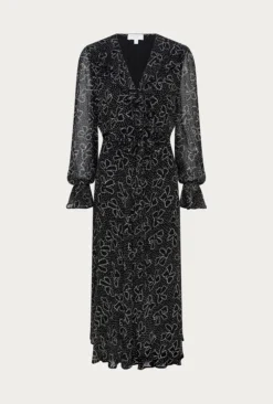 Su Georgette Maxi Dress Black Velvet Bows -KILA Clothing Shop D06G001A Z27 26472 650px 964px