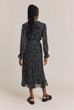 Su Georgette Maxi Dress Black Velvet Bows -KILA Clothing Shop D06G001A Z27 26981 650px 964px