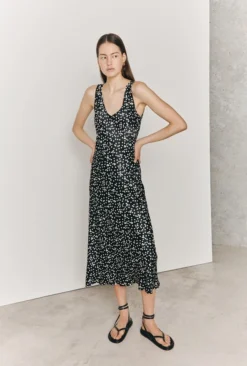Palm Black Spot Slip Midi Dress Black Spot -KILA Clothing Shop D06G005 Z14 27080 650px 964px