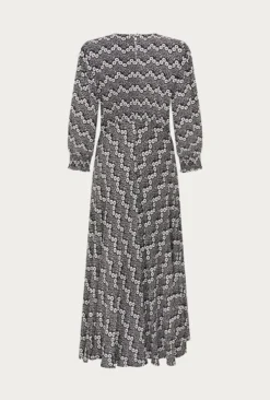 Pippa Crepe Midi Dress Zig Zag Flower -KILA Clothing Shop D06G008 Z17 27383 650px 964px