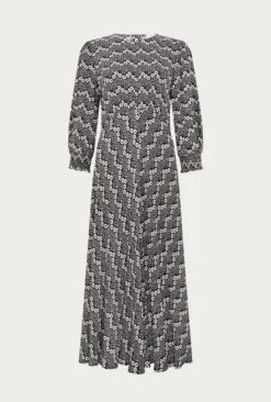 Pippa Crepe Midi Dress Zig Zag Flower -KILA Clothing Shop D06G008 Z17 27384 650px 964px