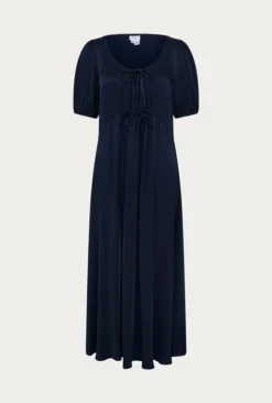 Morella Satin Midi Dress Navy -KILA Clothing Shop D06G020 K10 27238 650px 964px
