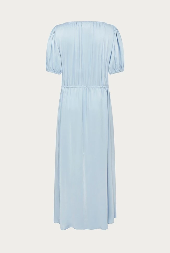 Morella Satin Midi Dress Chambray Blue 6 Morella Satin Midi Dress Chambray Blue - Image 6